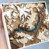 Rustic wall art of Apache Lake Arizona with natural wood layers